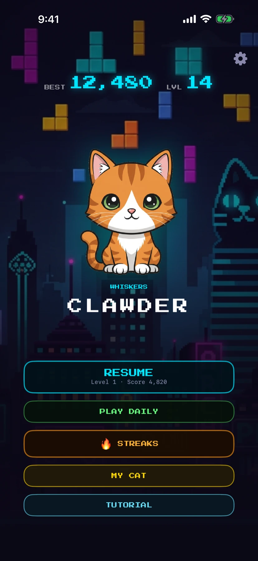 CLAWDER main menu